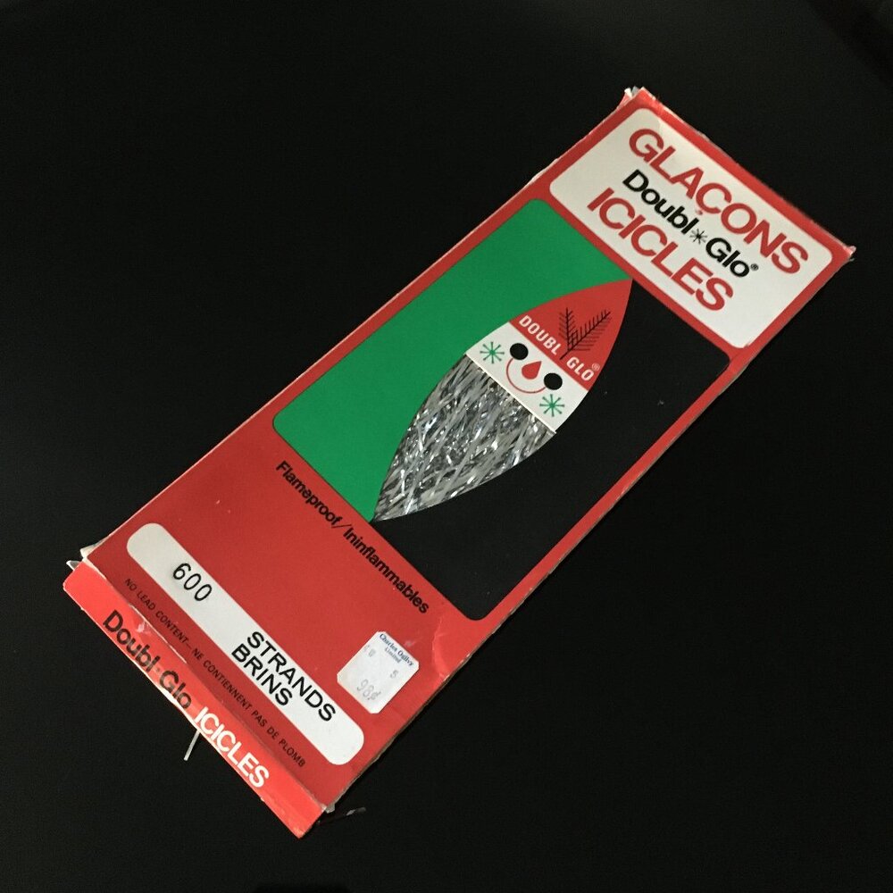 Vintage Doubl Glo Silver Icicles Christmas Tree Tinsel Fireproof New Old Stock